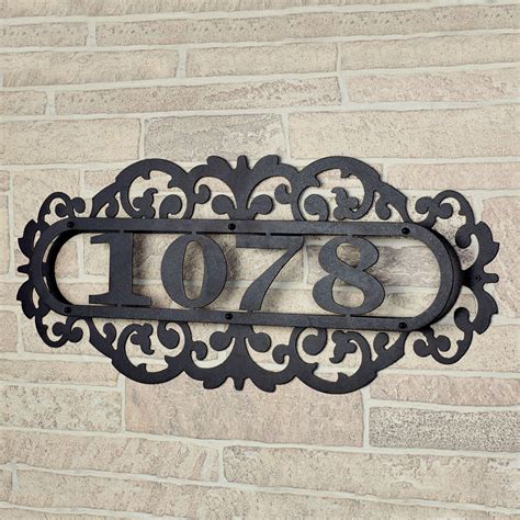 black metal house number plaque|decorative metal house numbers.